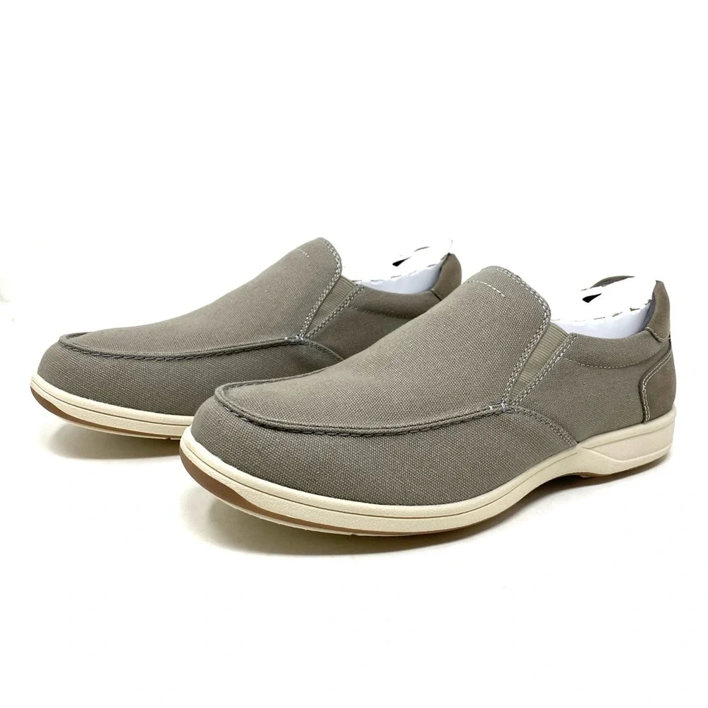 Florsheim Lakeside Canvas Moc Toe Slip-On Men’s Gray Shoes NIB